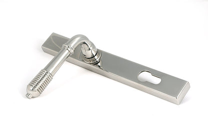 Polished Marine SS (316) Reeded Slimline Lever Espag. Lock Set