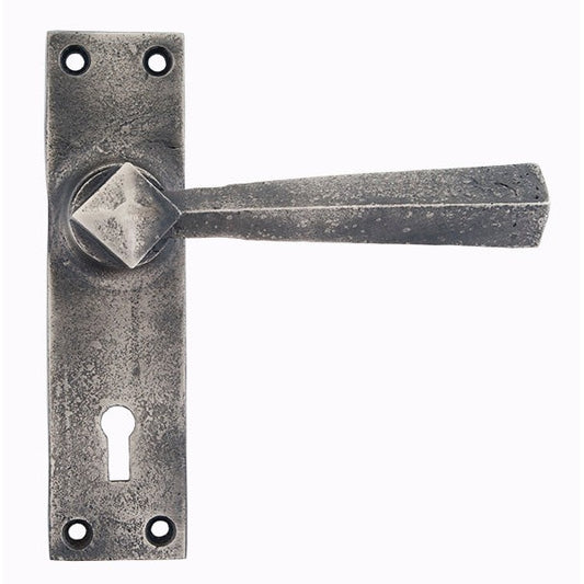 Antique Pewter Straight Lever Lock Set