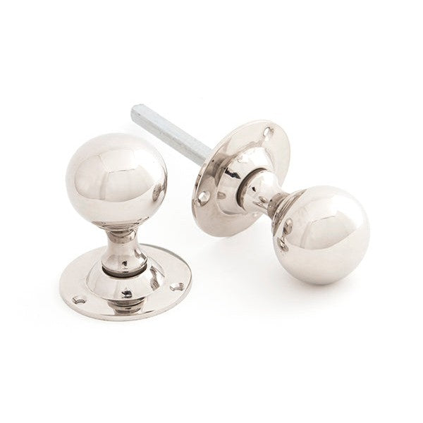 Polished Nickel Ball Mortice Knob Set