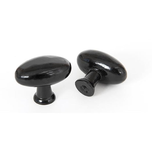 Black Oval Cabinet Knob
