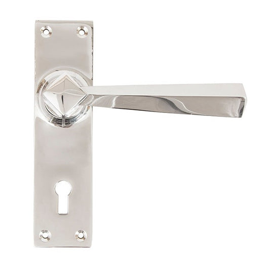 Polished Chrome Straight Lever Lock Set