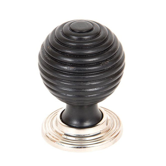 Ebony and PN Beehive Cabinet Knob 38mm