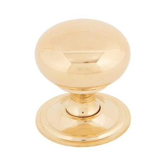 Polished Brass Mushroom Cabinet Knob 38mm