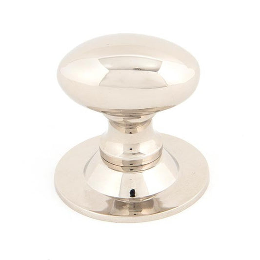 Polished Nickel Oval Cabinet Knob 33mm