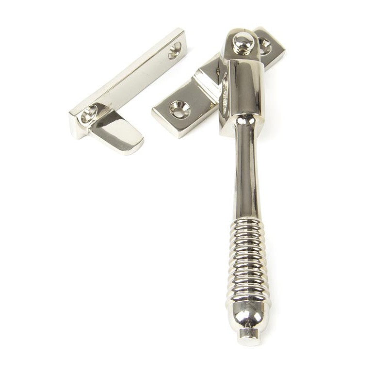 Polished Nickel Night-Vent Locking Reeded Fastener