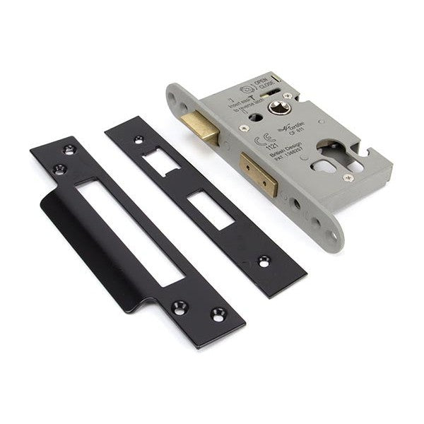 Black 2½" Euro Profile Sash Lock