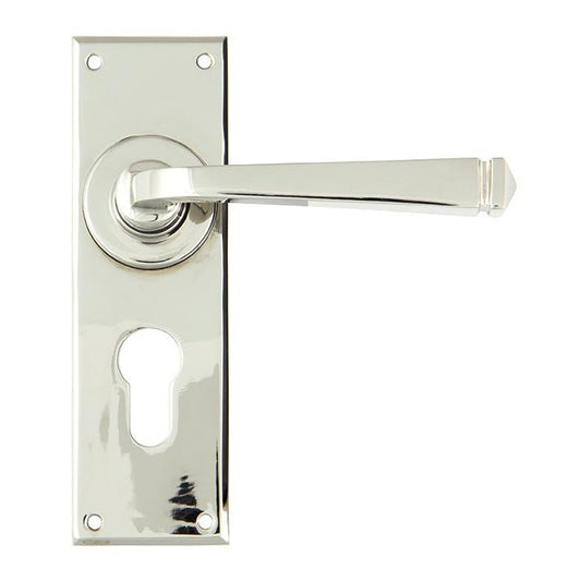 Polished Nickel Avon Lever Euro Lock Set