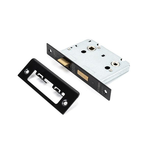 Black 3" Bathroom Mortice Lock