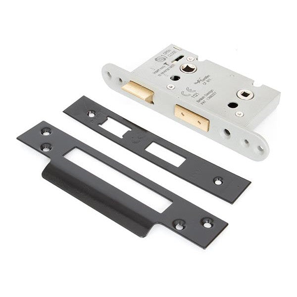 Black 2½" Heavy Duty Bathroom Mortice Lock