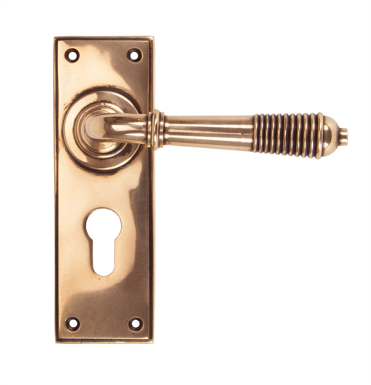 Reeded Lever Euro Lock Set
