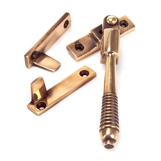 Polished Bronze Night-Vent Locking Reeded Fastener