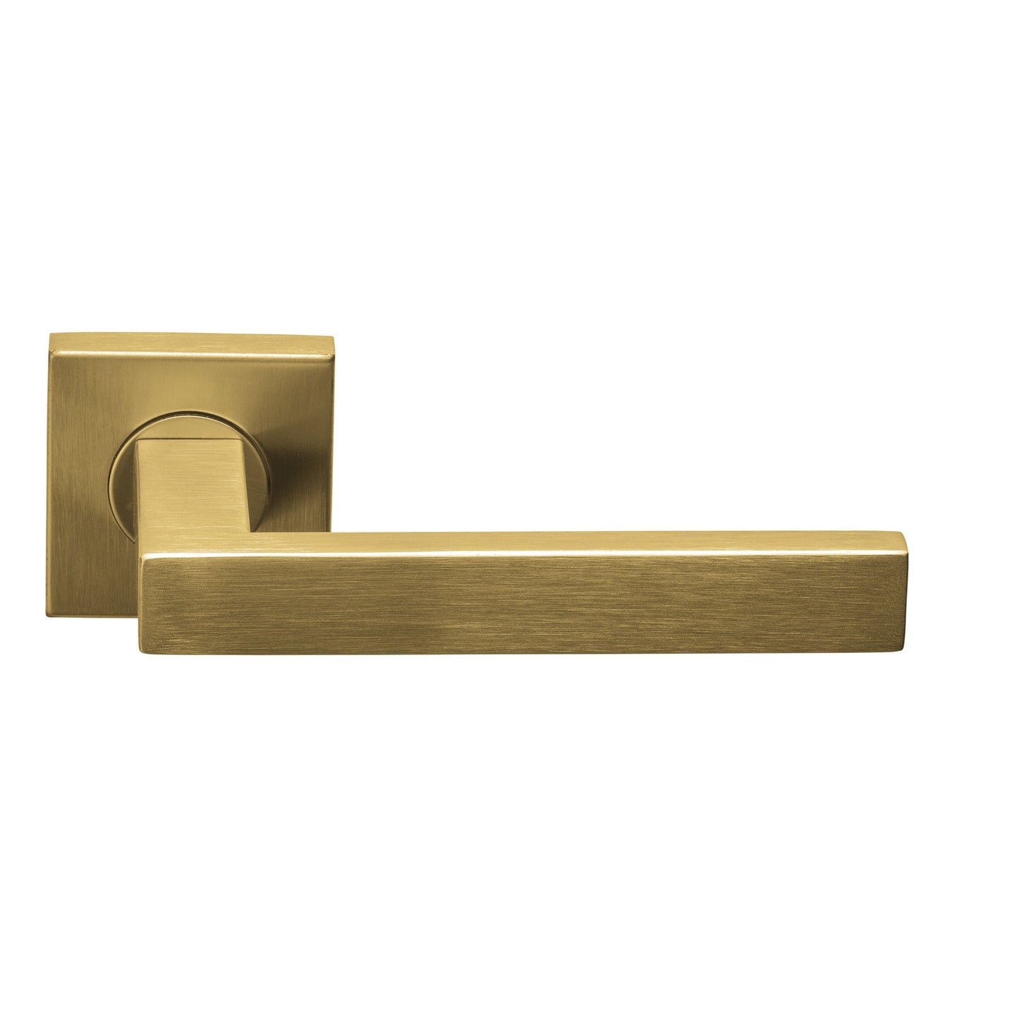 BSQ2-G - Sprung Door Handle On Square Rose