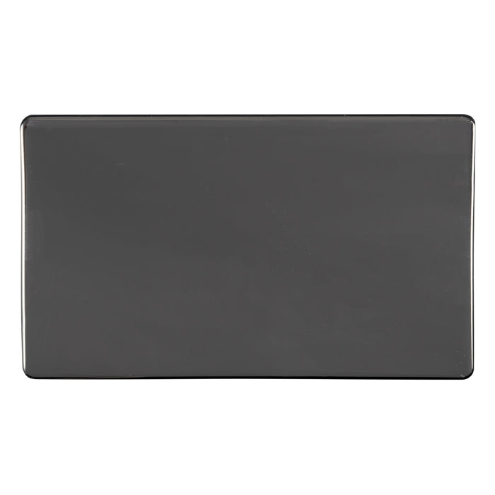 Concealed 3mm Double Blank Plate - Black Nickel