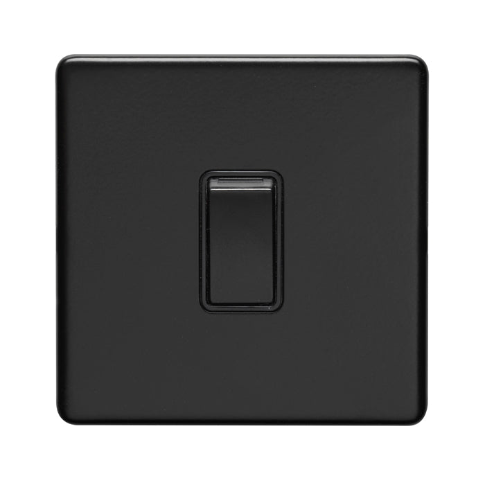 Concealed 3mm 1 Gang Switch - Matt Black