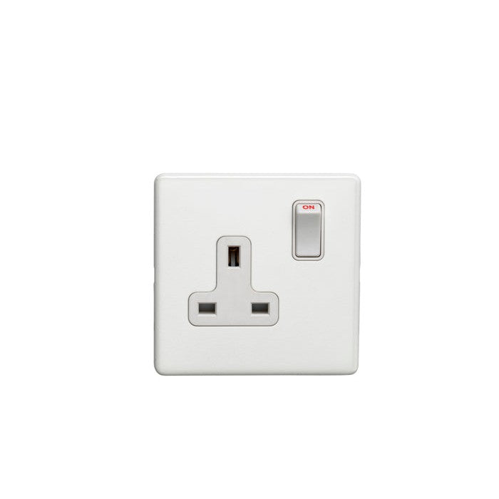 Concealed 3mm 1 Gang Socket - Matt White