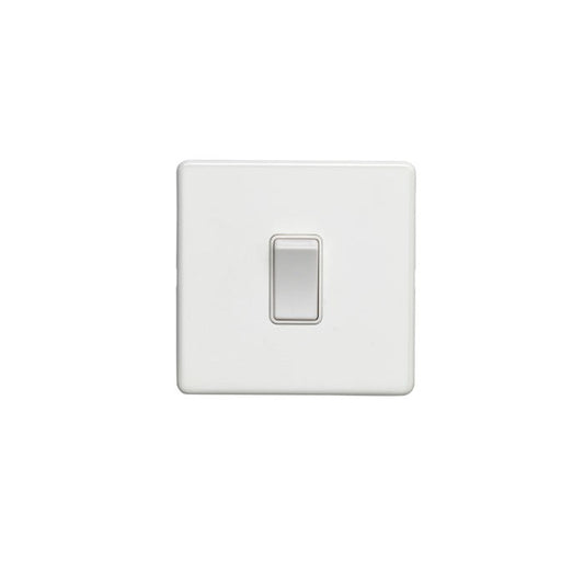 Concealed 3mm 1 Gang Switch - Matt White