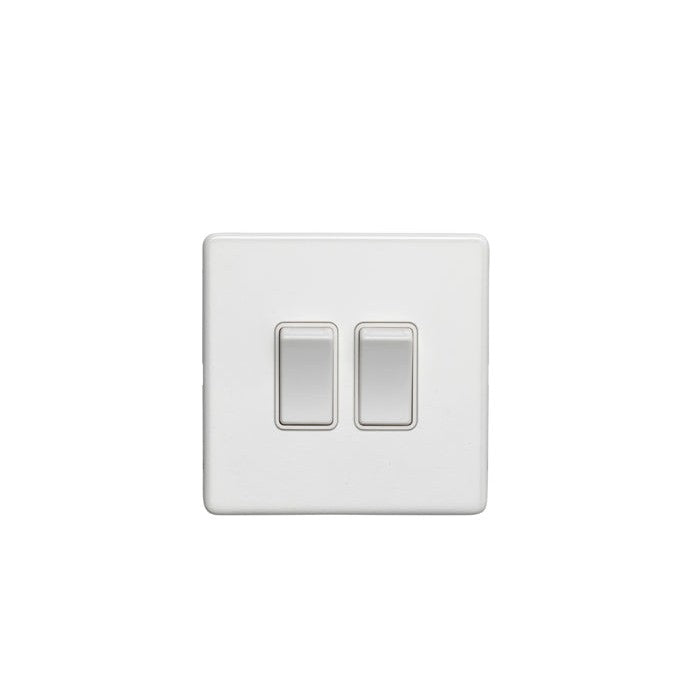 Concealed 3mm 2 Gang Switch - Matt White