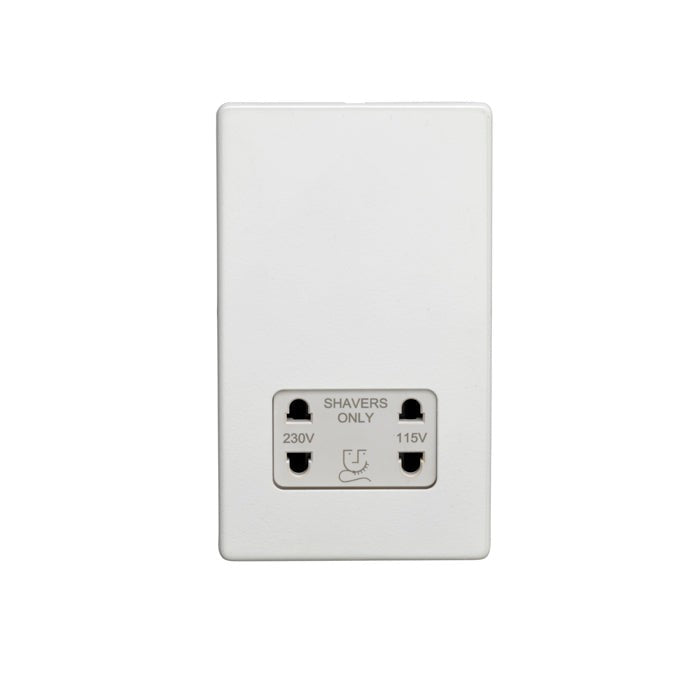 Concealed 3mm Shaver Socket - Matt White