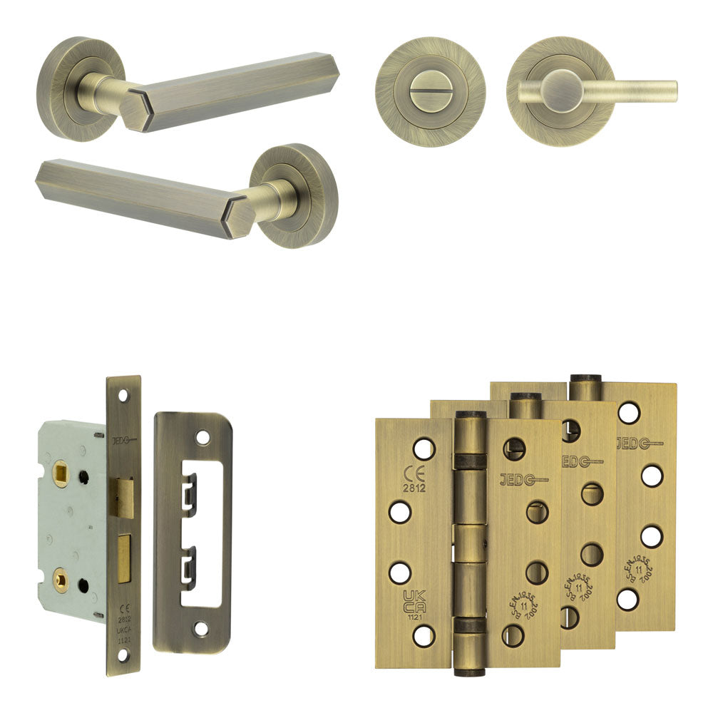 Hex Bathroom Lock Pack – Plain Thumb Turn