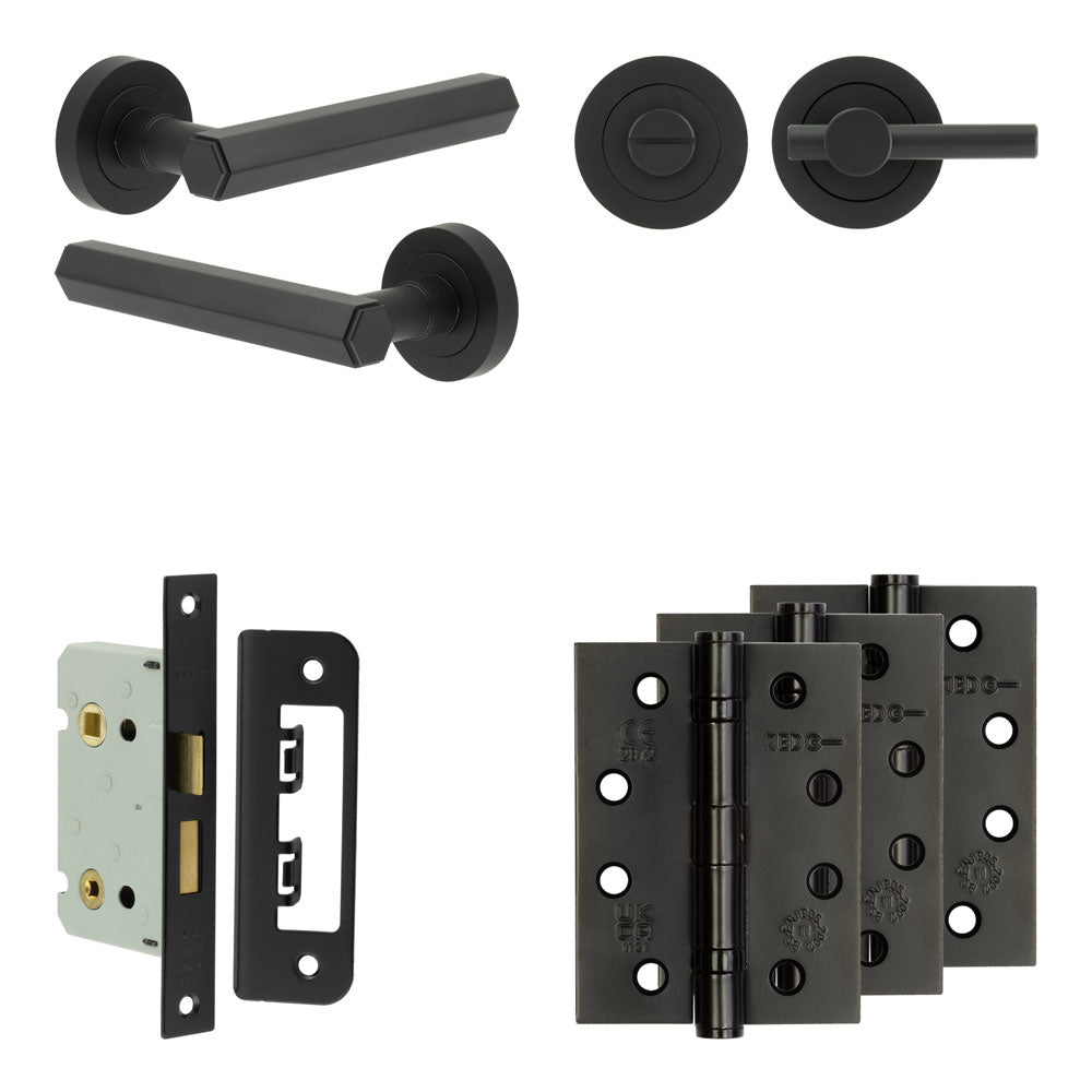 Hex Bathroom Lock Pack – Plain Thumb Turn