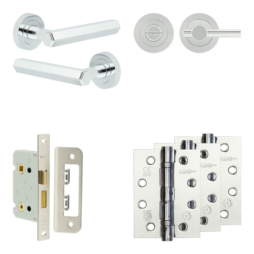 Hex Bathroom Lock Pack – Plain Thumb Turn