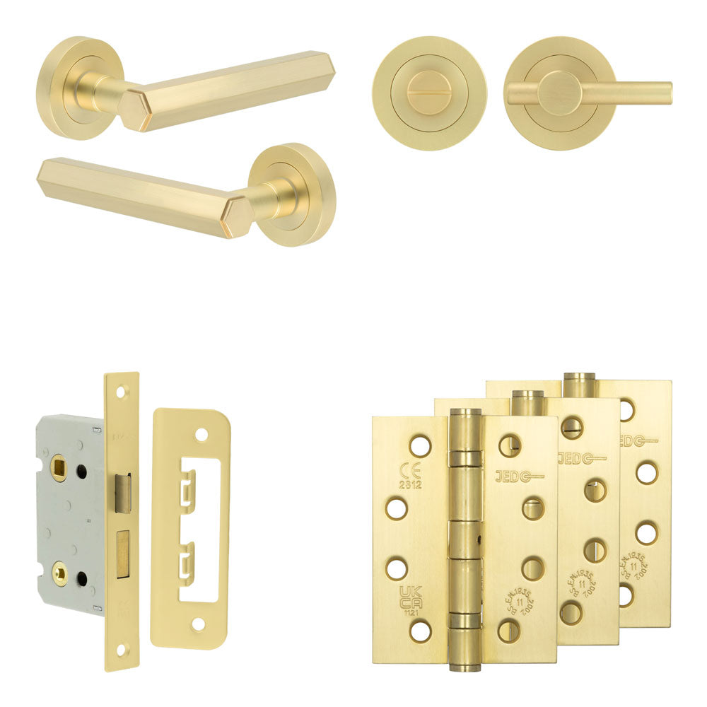 Hex Bathroom Lock Pack – Plain Thumb Turn