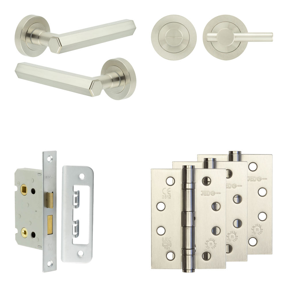 Hex Bathroom Lock Pack – Plain Thumb Turn
