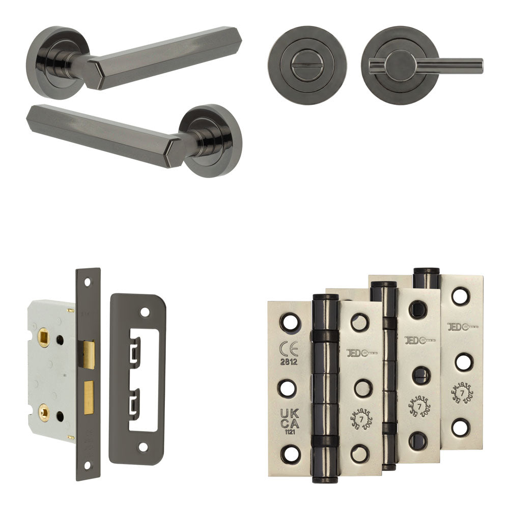 Hex Bathroom Lock Pack – Plain Thumb Turn