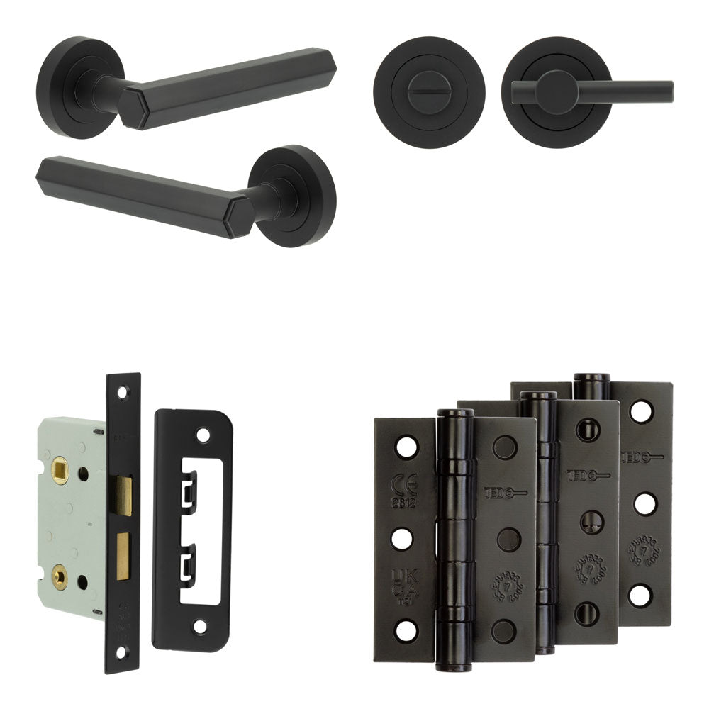 Hex Bathroom Lock Pack – Plain Thumb Turn