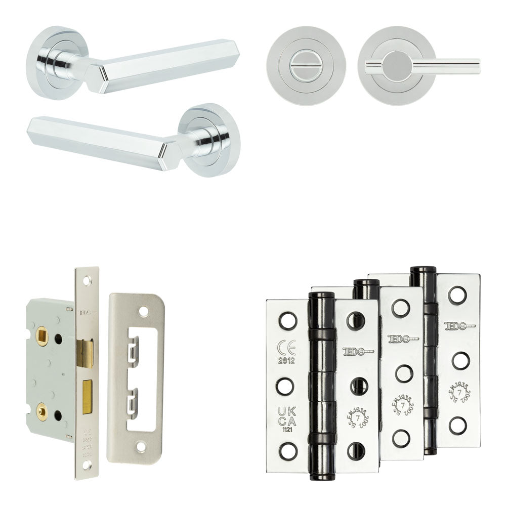 Hex Bathroom Lock Pack – Plain Thumb Turn