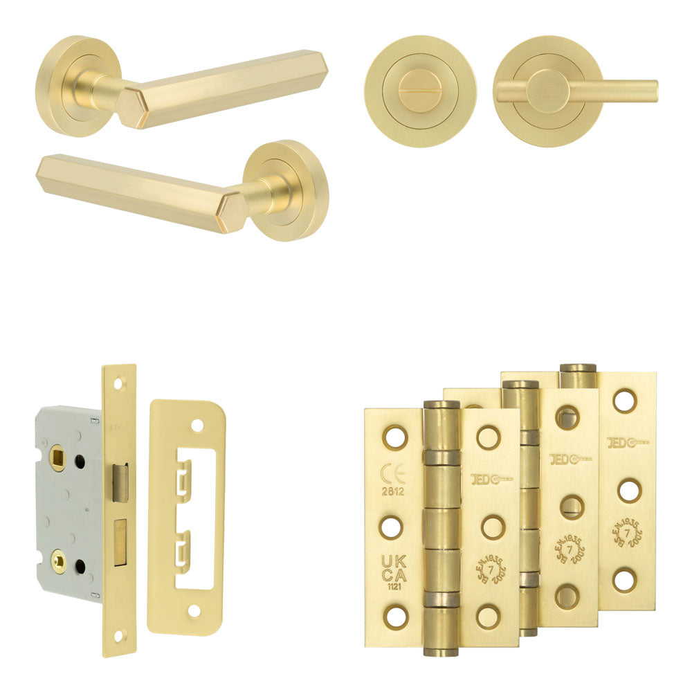 Hex Bathroom Lock Pack – Plain Thumb Turn