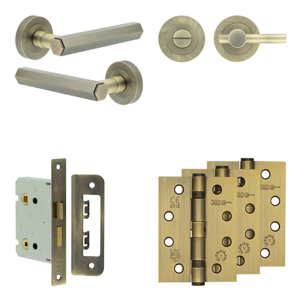 Hex Bathroom Lock Pack – Plain Thumb Turn