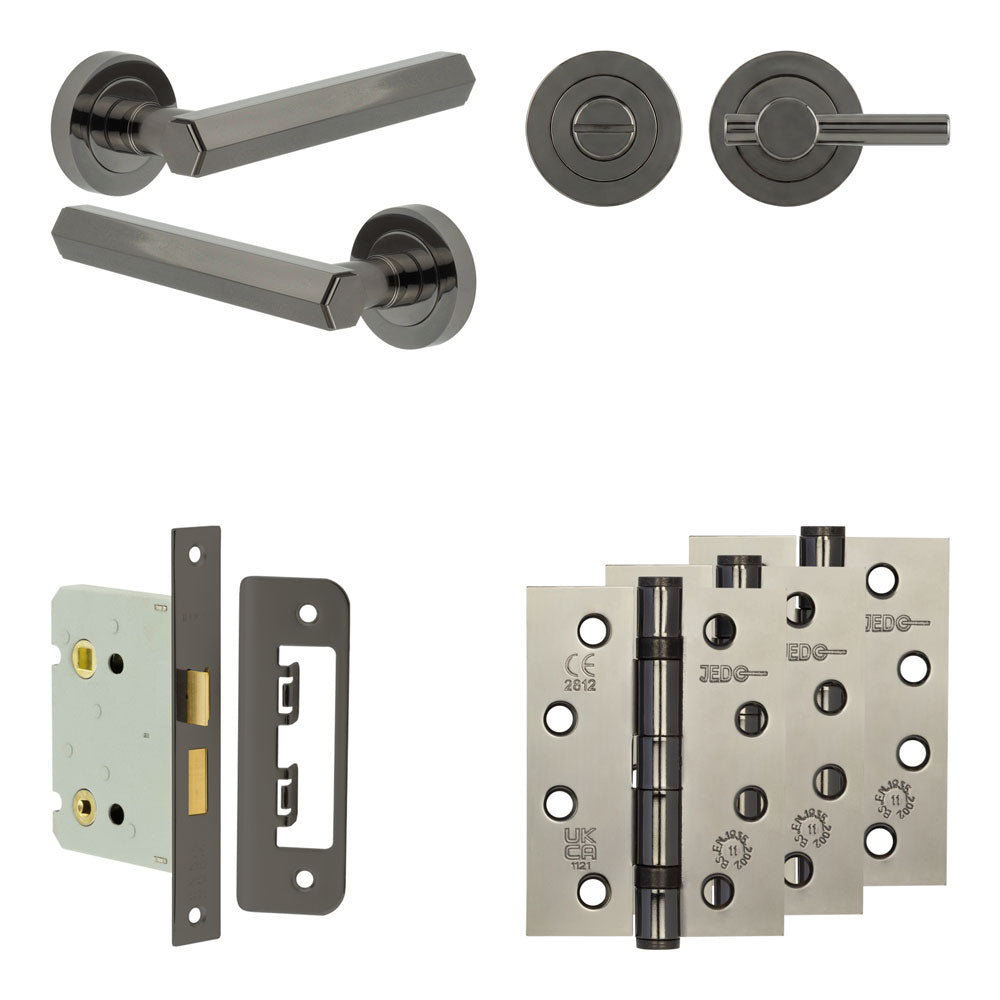 Hex Bathroom Lock Pack – Plain Thumb Turn