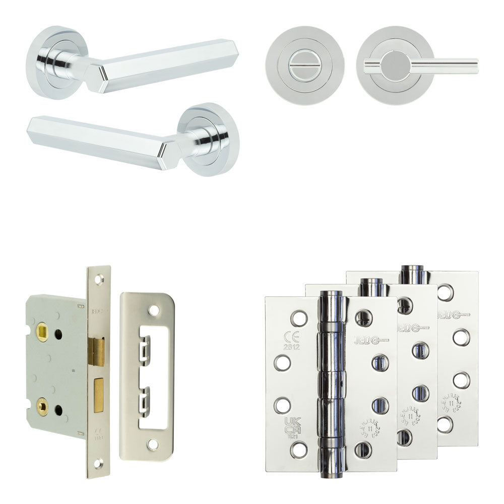 Hex Bathroom Lock Pack – Plain Thumb Turn