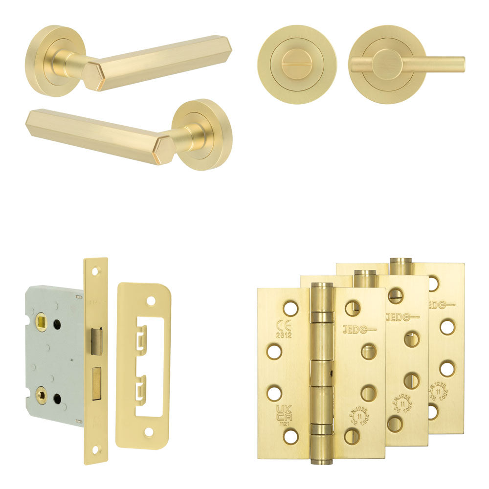 Hex Bathroom Lock Pack – Plain Thumb Turn