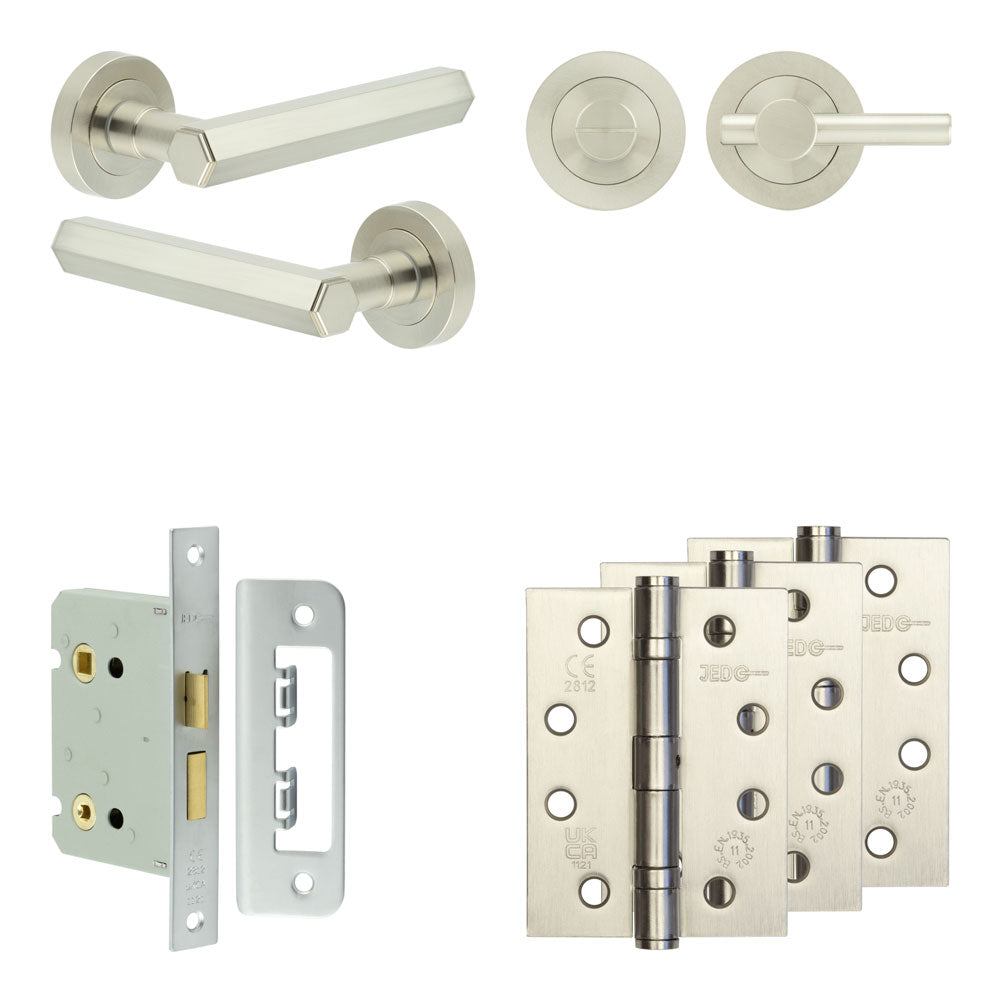 Hex Bathroom Lock Pack – Plain Thumb Turn