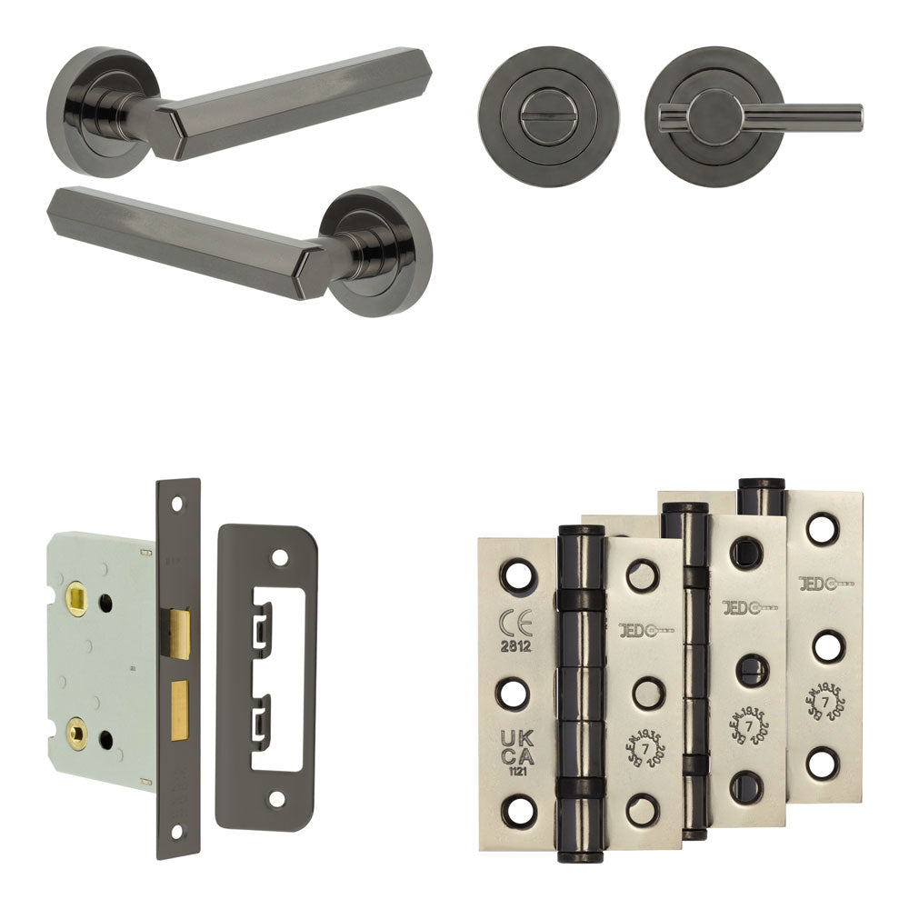 Hex Bathroom Lock Pack – Plain Thumb Turn