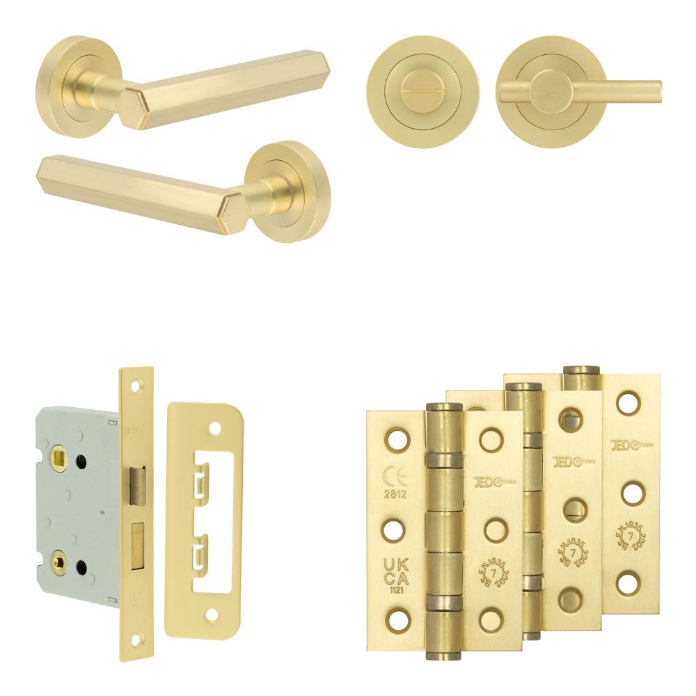 Hex Bathroom Lock Pack – Plain Thumb Turn