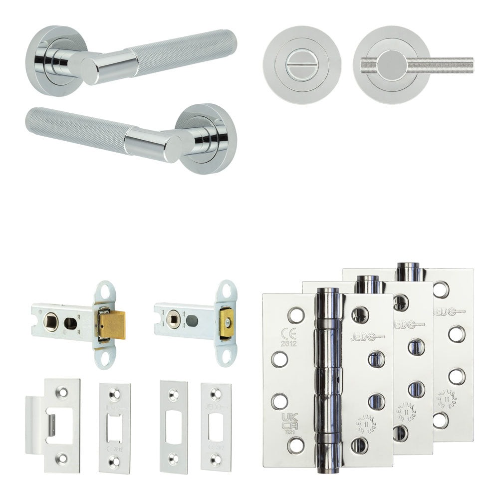 Bari Tubular Bathroom Pack – Knurled Thumb Turn