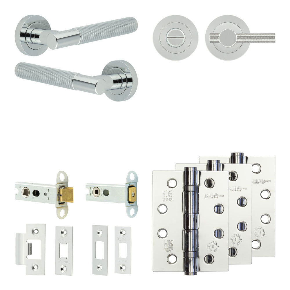 Bari Tubular Bathroom Pack – Knurled Thumb Turn