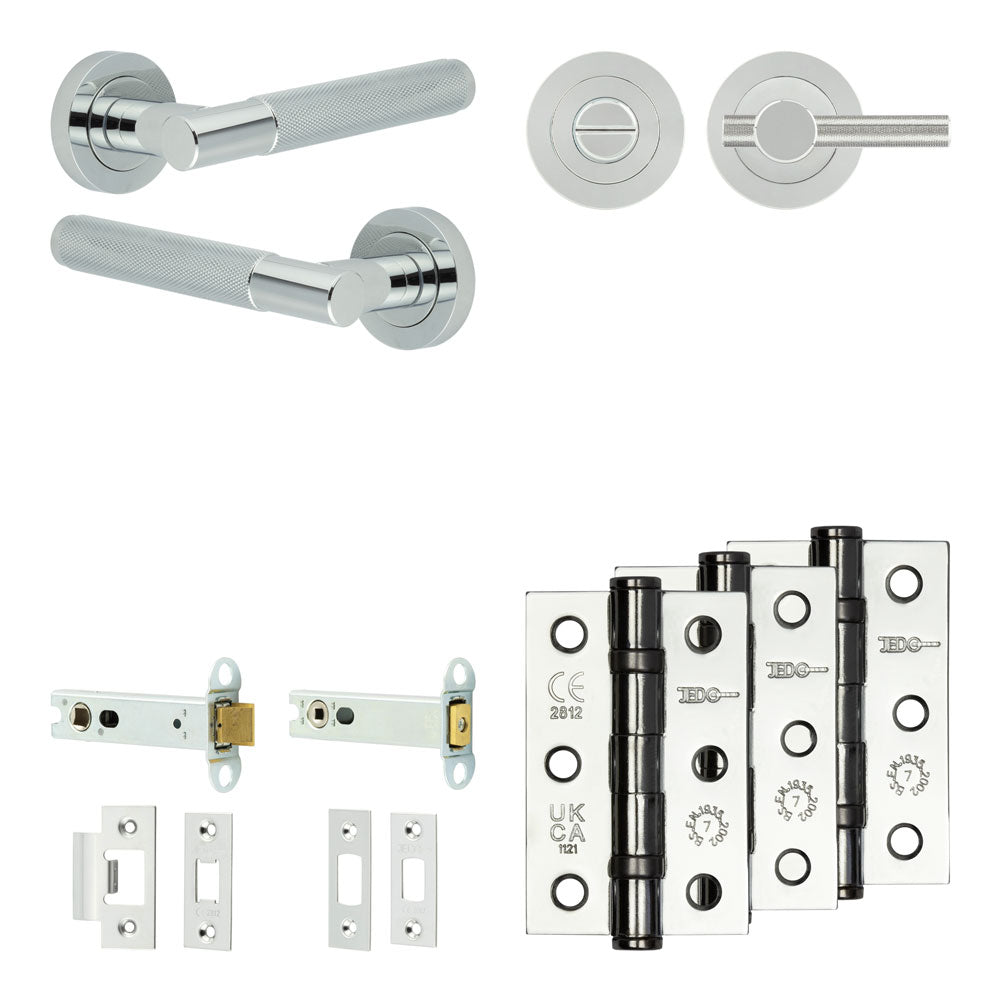 Bari Tubular Bathroom Pack – Knurled Thumb Turn