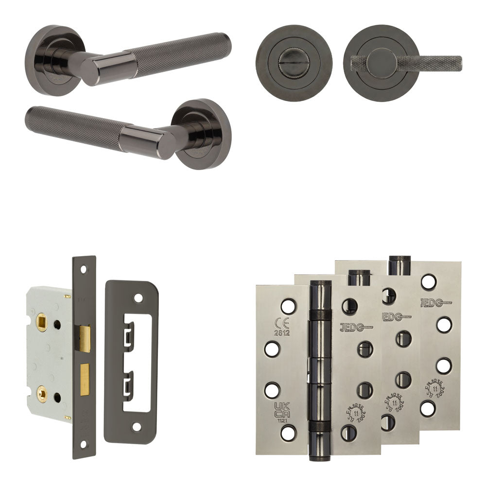 Bari Bathroom Lock Pack – Knurled Thumb Turn