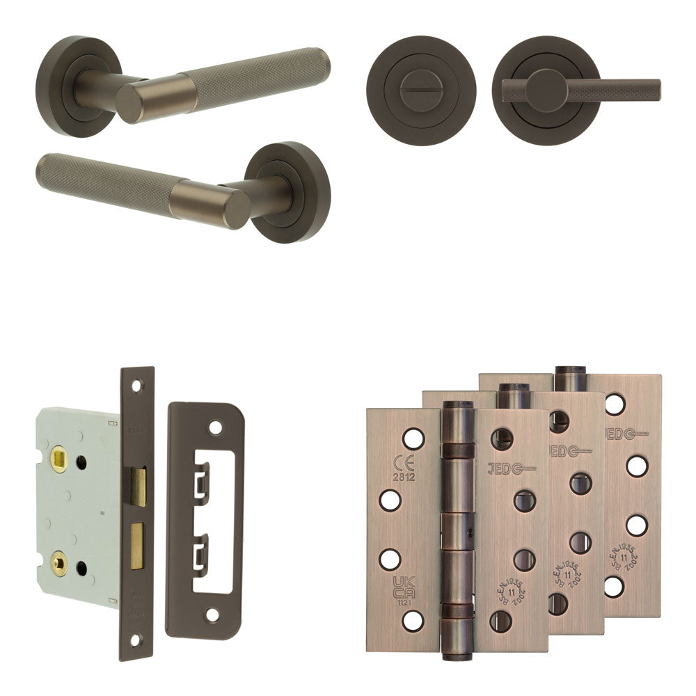 Bari Bathroom Lock Pack – Knurled Thumb Turn
