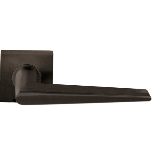 LB21H/BSQ - Sprung Door Handle On Square Rose