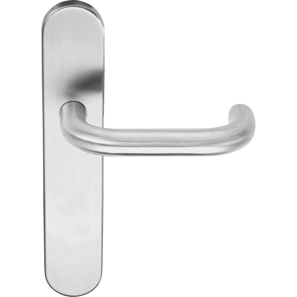 LB1-19P13SFC - Sprung Door Handle On Oval Blind Plate