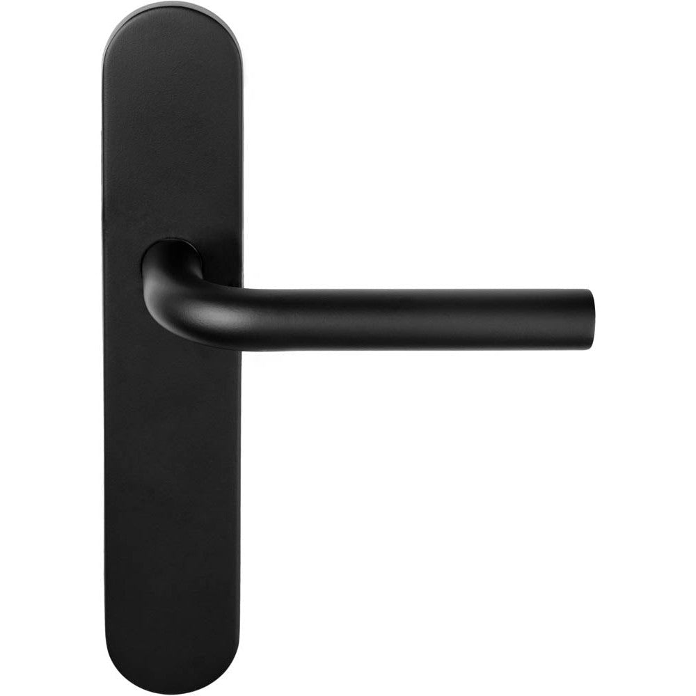 LB3-19P13SFC - Sprung Door Handle On Oval Blind Plate