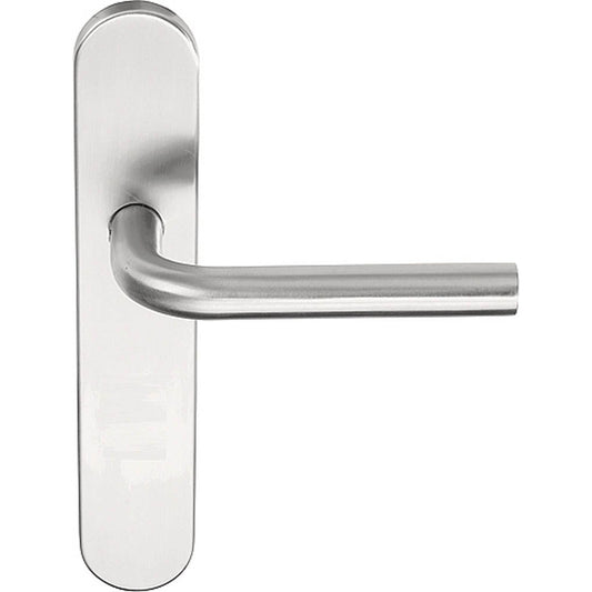 LB3-19P13SFC - Sprung Door Handle On Oval Blind Plate