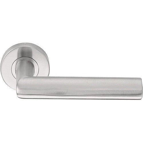 LB8 - Solid Sprung Door Handle On Rose