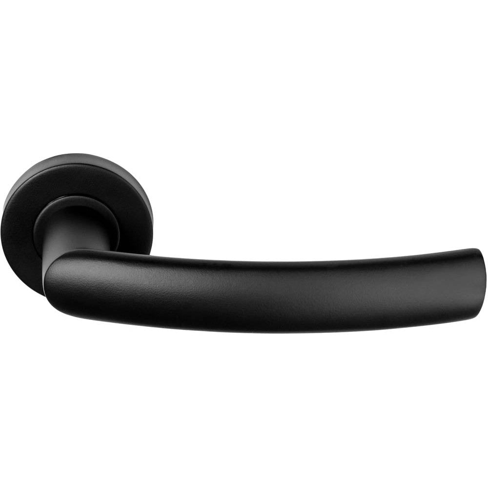 LB14 - Solid Sprung Door Handle On Rose