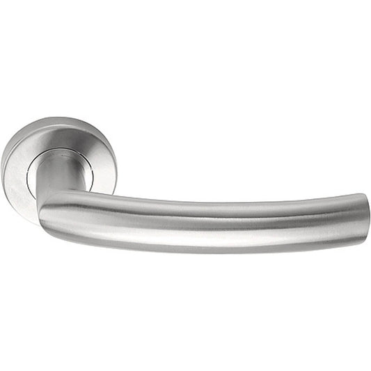 LB14 - Solid Sprung Door Handle On Rose